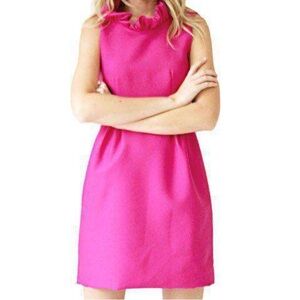 Camilyn Beth The Go Go fuchsia sleeveless ruffle neckline low back mini dress